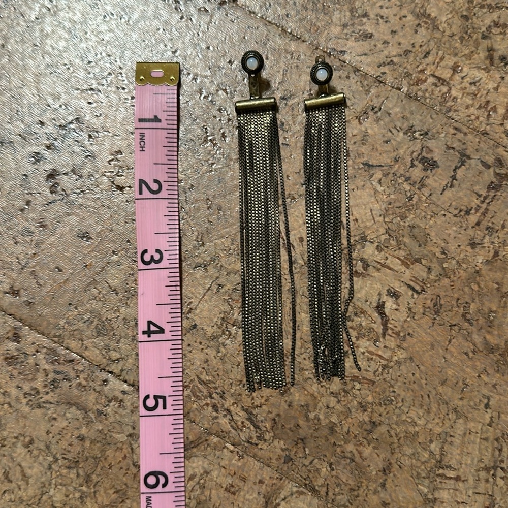 Bronze tassel statement earrings 💛